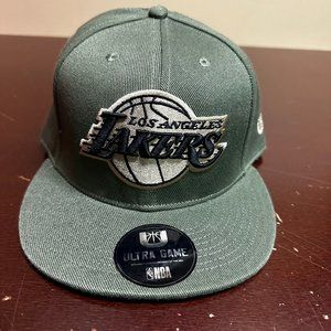 UNK Mens Olive NBA Los Angeles Lakers Adjustable Basketball Snapback Hat OSFM